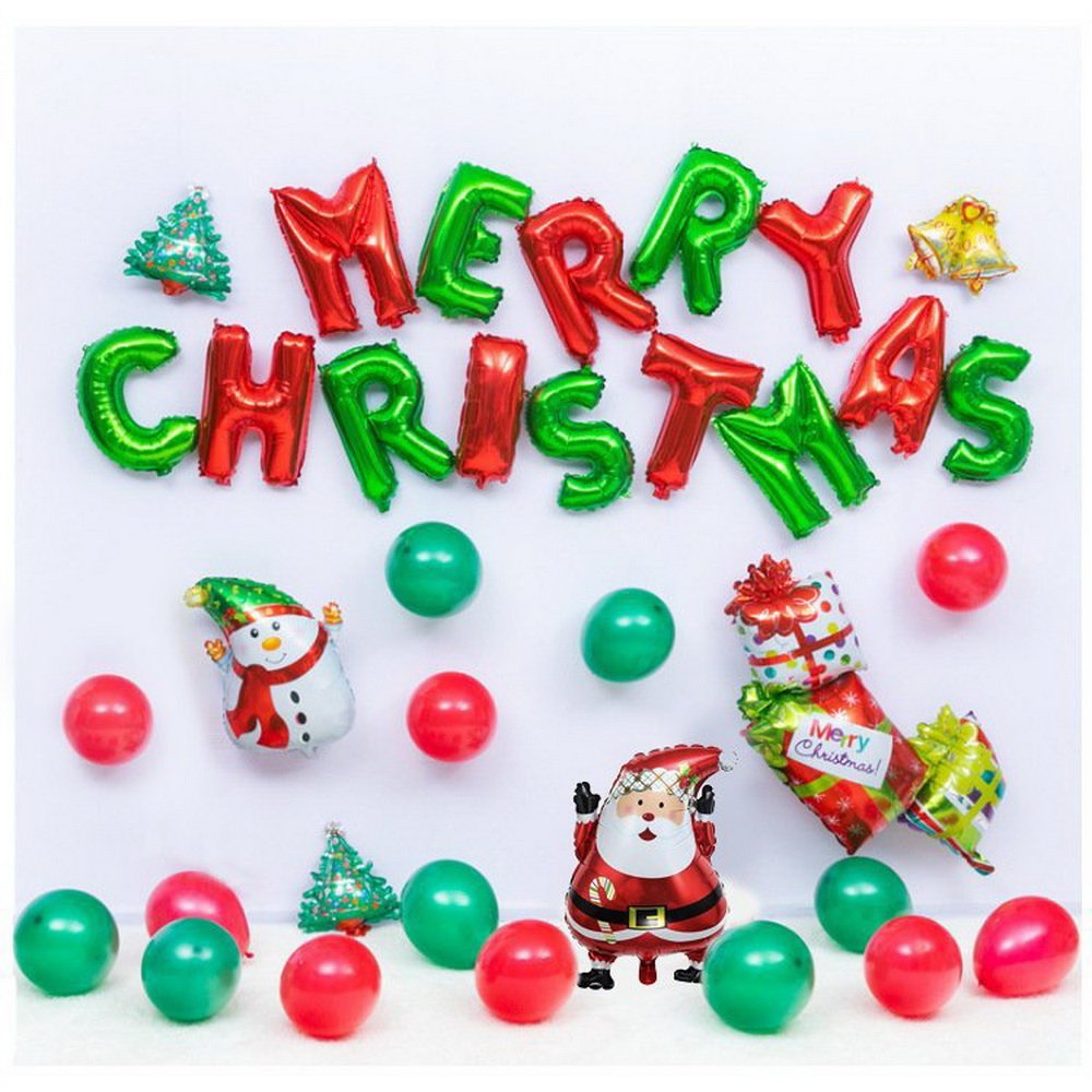 Sét bóng trang trí ngày lễ Noel Merry Christmas mẫu mới