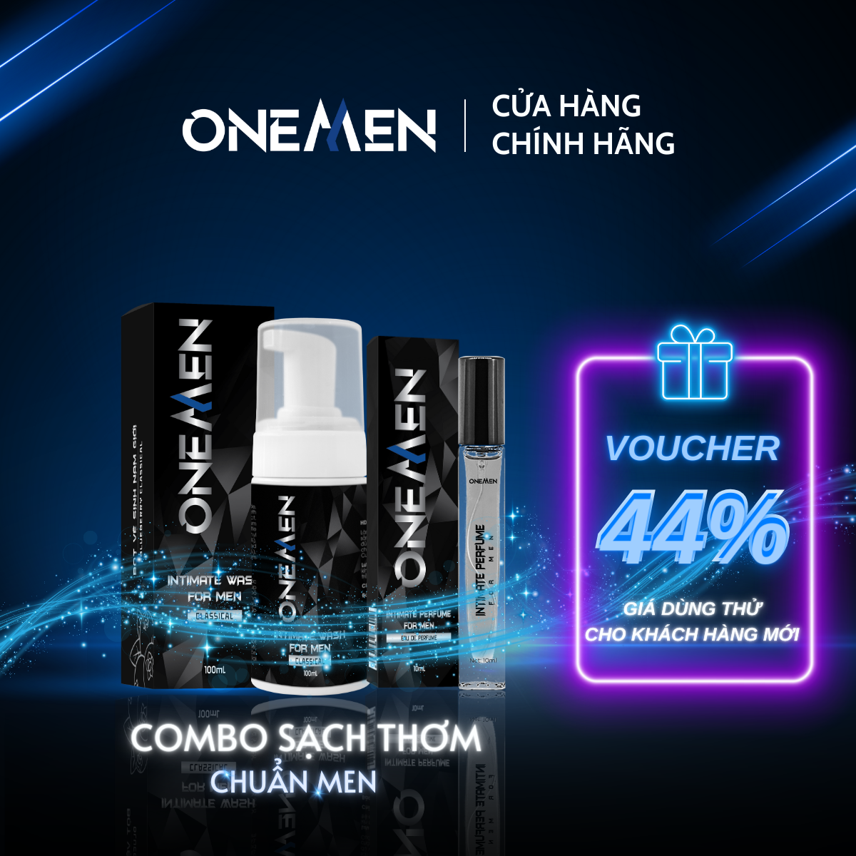 Combo Yêu Thích: Bọt Vệ Sinh Nam + Nước Hoa Nam Intimate Perfume For Men Lưu Hương Dịu Nhẹ 24h OneMen