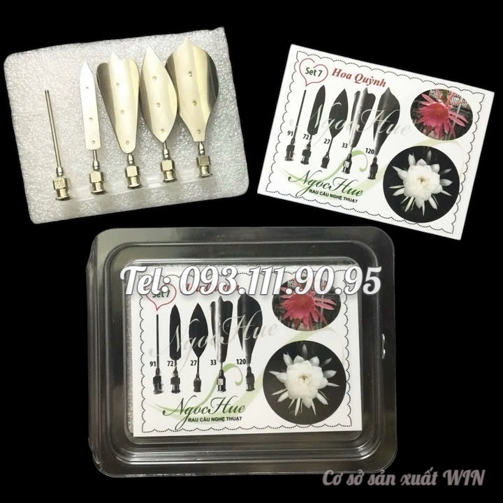 Bộ 5 dụng cụ làm thạch rau câu 3D – Set 7 – Bộ làm hoa quỳnh – Mã số 1520