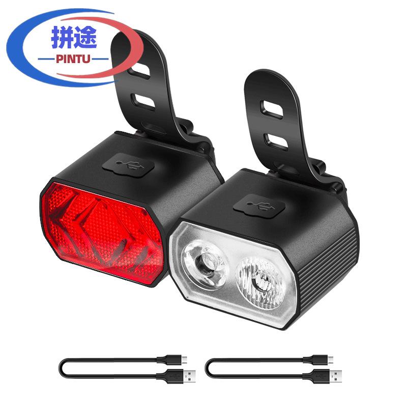 Đèn trước và sau xe đạp đặc biệt sản phẩm mới đèn trước sạc loại c đèn đuôi bộ thiết bị đi xe đạp leo núi