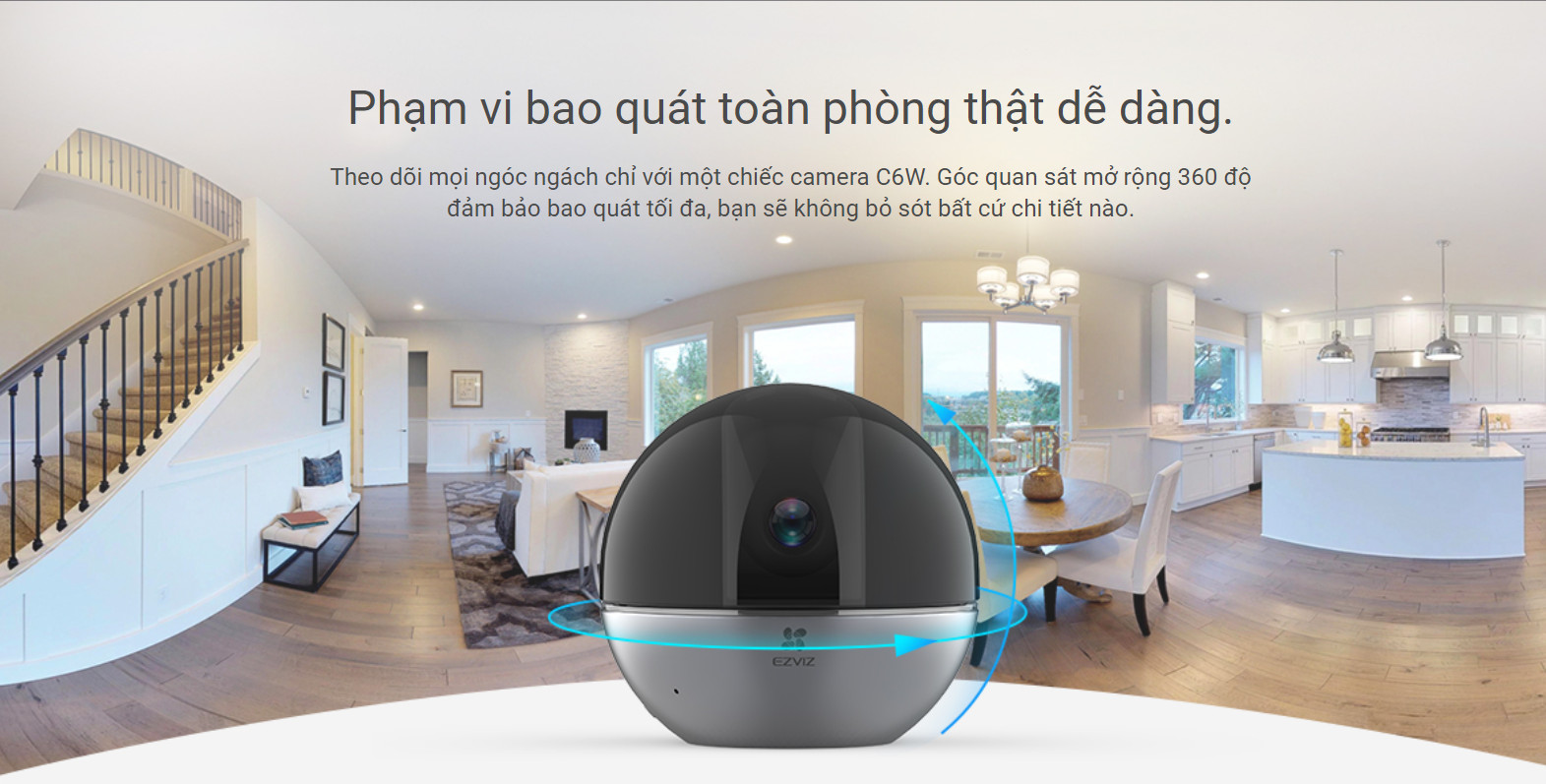 Camera Wifi Không dây EZVIZ C6W 4mp -Video 2K, Quay Quét 360, Đàm Thoại 2 Chiều,Hồng Ngoại Ban Đêm-Hàng Chính Hãng