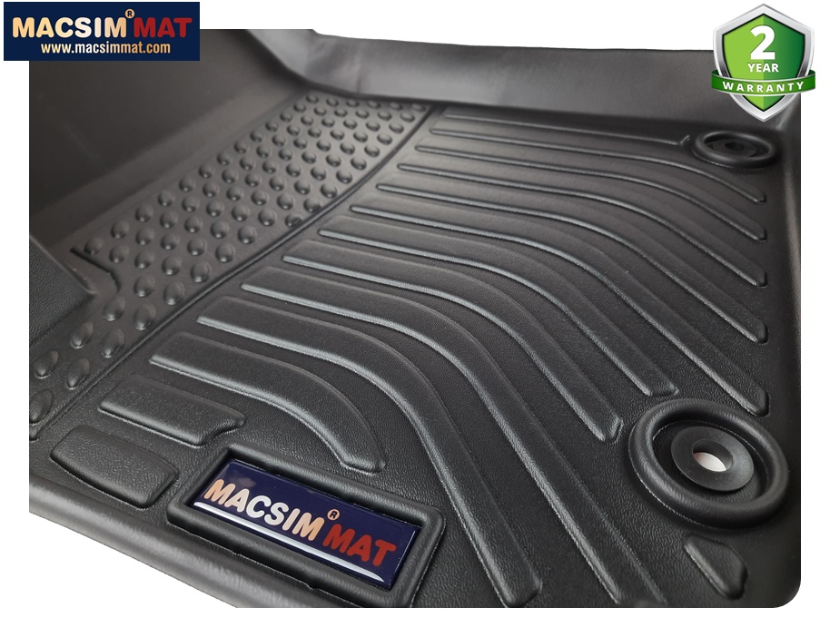 Thảm lót sàn xe ô tô KIA Seltos Premium 2019 - 2022 Nhãn hiệu Macsim chất liệu nhựa TPE cao cấp màu đen