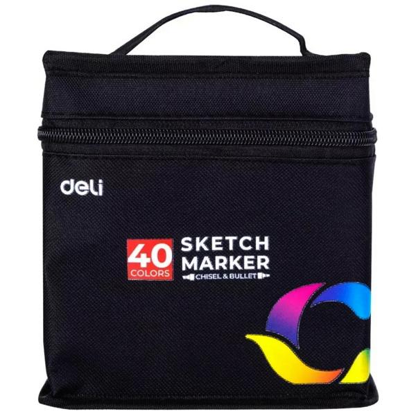 Túi 40 Bút Dạ Màu Sketch Marker - Deli E70806 - 40