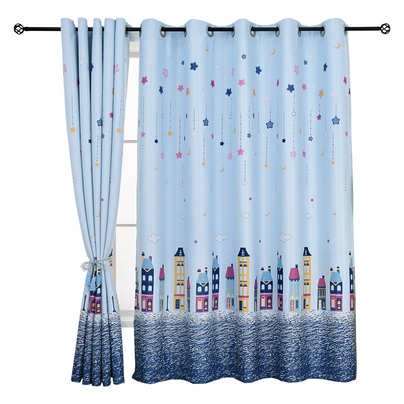 RÈM CỬA THÀNH PHỐ HOẠT HÌNH .SIZE 2M NGANG X 2M CAO