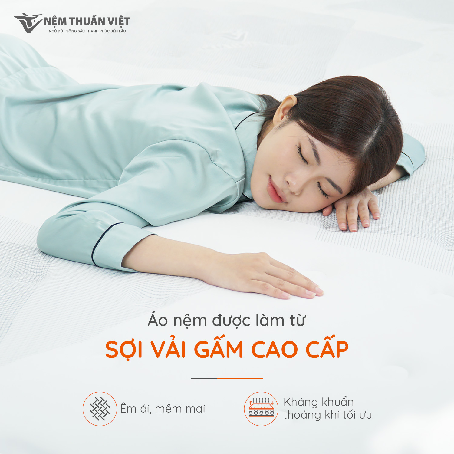 Nệm Lò Xo Thuần Việt Elite 22cm - Túi Lò Xo Độc Lập Giảm Tiếng Ồn, Gấp 3 Êm Ái &amp; Thoáng Khí - Cuộn Hút Chân Không Tiện Lợi, Dễ Dàng Vận Chuyển