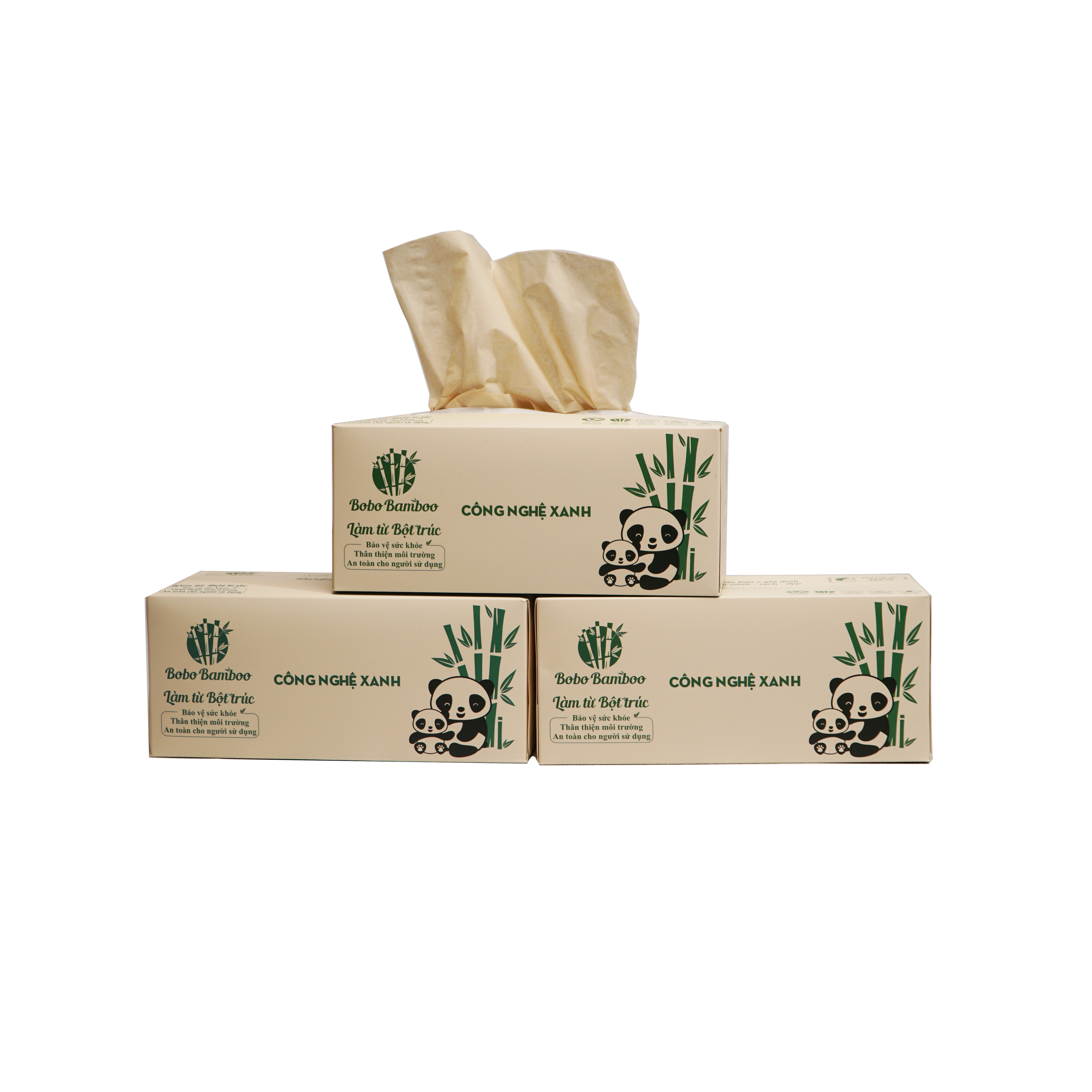 5 Hộp Giấy Gấu Trúc BOBO BAMBOO Cao Cấp 100 tờ Siêu Dai