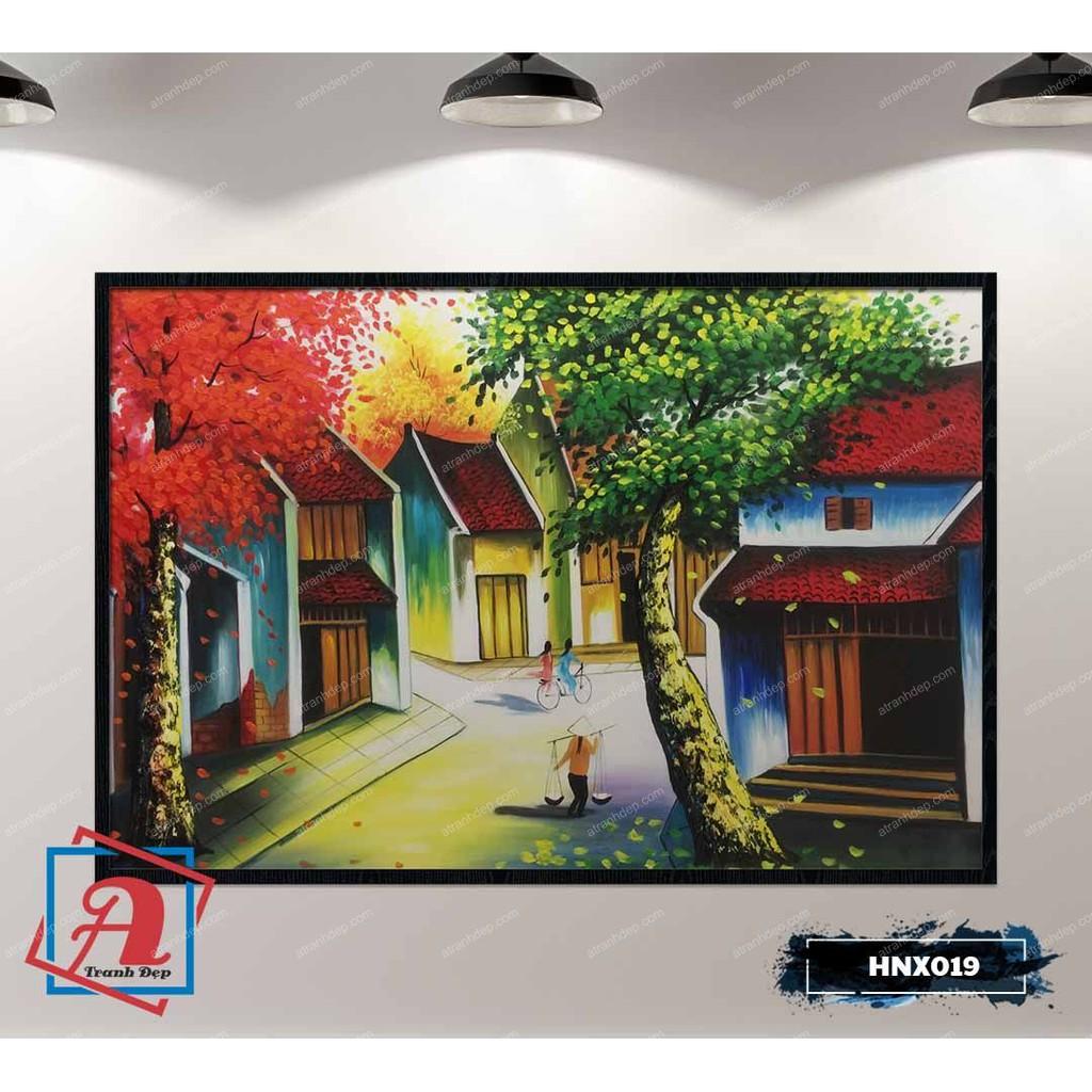 Tranh treo tường in lụa phong cảnh Hà Nội - HNX019