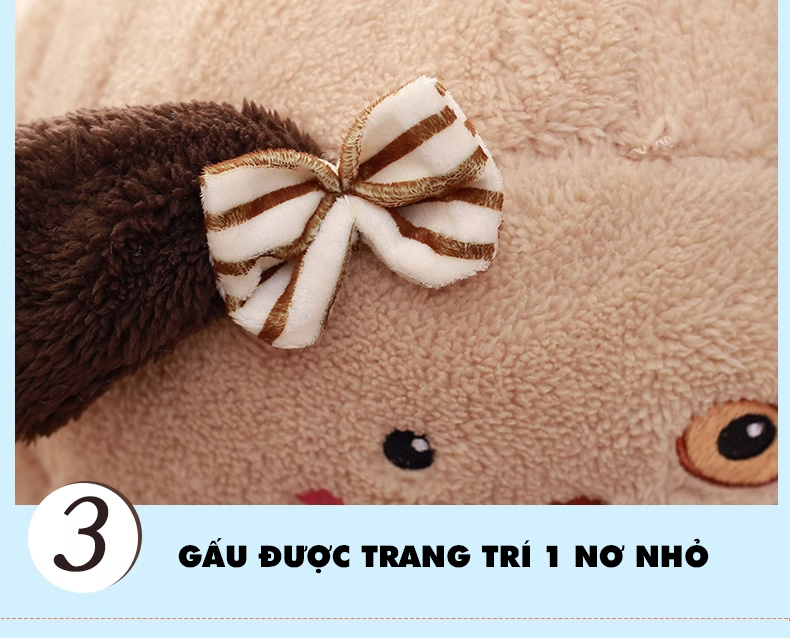 Chăn Gối Văn Phòng 3 Trong 1 Gấu Nâu Độc Đáo Kiểu Dành Cho Nữ Dùng Để Ngủ Trưa Tại Văn Phòng, Tựa Lưng Và Gấu Bông Dùng Để Trang Trí