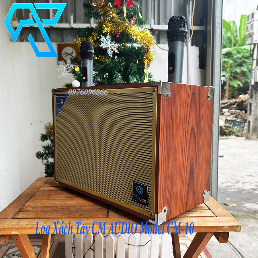 Loa Xách Tay C M audio Model CM-10 bass 25 8 nút điều chỉnh Vỏ gỗ sơn bóng mặt lưới kim loại hàng chính hãng nhập khẩu mẫu mới nhất 2023 bảo hành 6 tháng