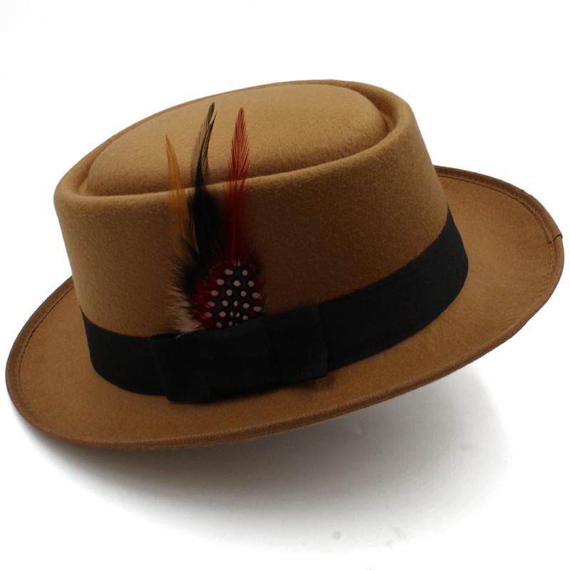 Nam Mũ Nữ Danh Anh Jazz Nón Mùa Thu Giai Đoạn Mùa Đông Hiệu Năng Tweed Lông Đầu Dẹt Đen Nỉ