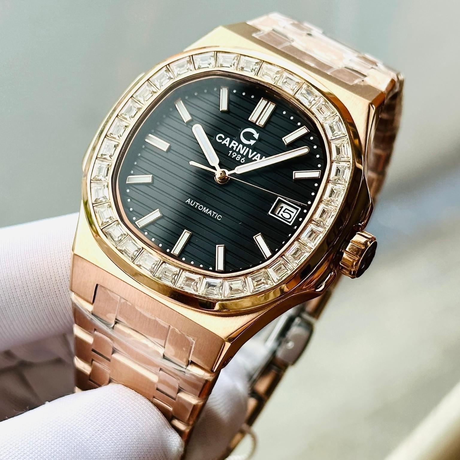 Đồng Hồ Nam Dây Thép Carnival Nautilus 8108G-VH-KL Automatic - Kính Sapphire - Size 41mm - 3 Màu - 8108G-VH-KL-D - 8108G-VH-KL-TX - 8108G-VH-KL-X