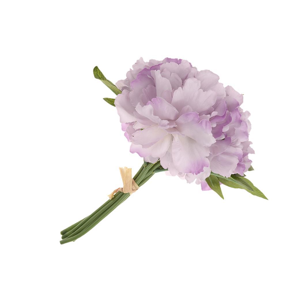 Artificial 5 Head Silk Peony Flower Bouquet Home Party Wedding Decor 10 Colo