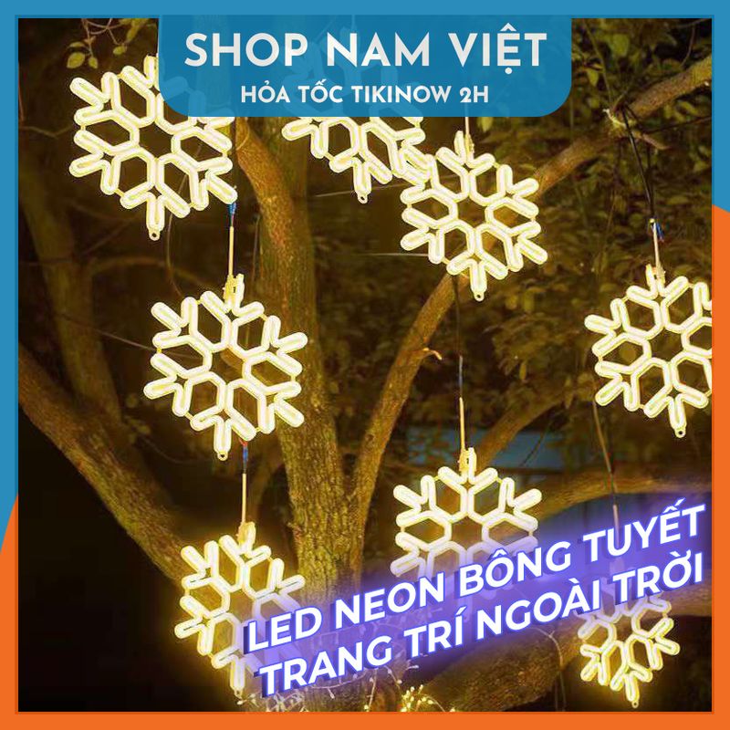 Đèn Led Neon Bông Tuyết Cỡ Lớn 40cm Trang Trí Giáng Sinh, Năm Mới - Chính Hãng NAVIVU