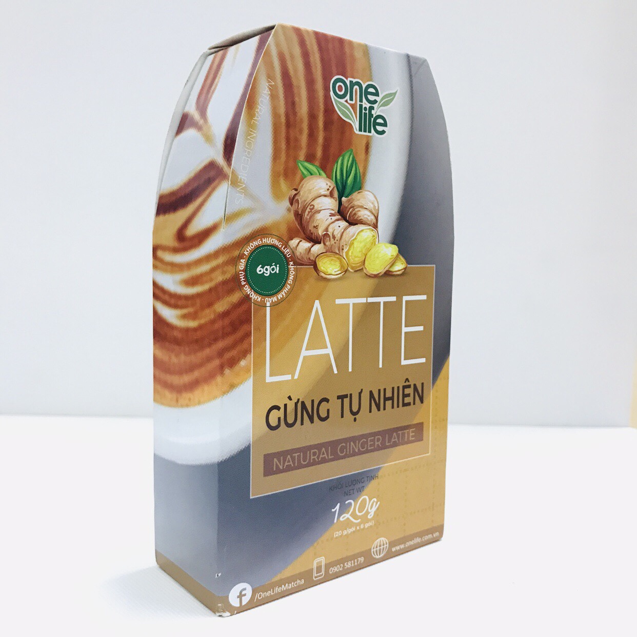 Latte Gừng Tự Nhiên OneLife - hộp 6 gói