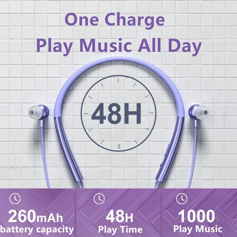 Thể Thao Tai Nghe Bluetooth 5.0 Không Dây Vòng Cổ Tai Nghe Nhét Tai Treo Cổ Tai Nghe Âm Thanh Nổi Chống Nước Tai Nghe Nhét Tai Có Micro