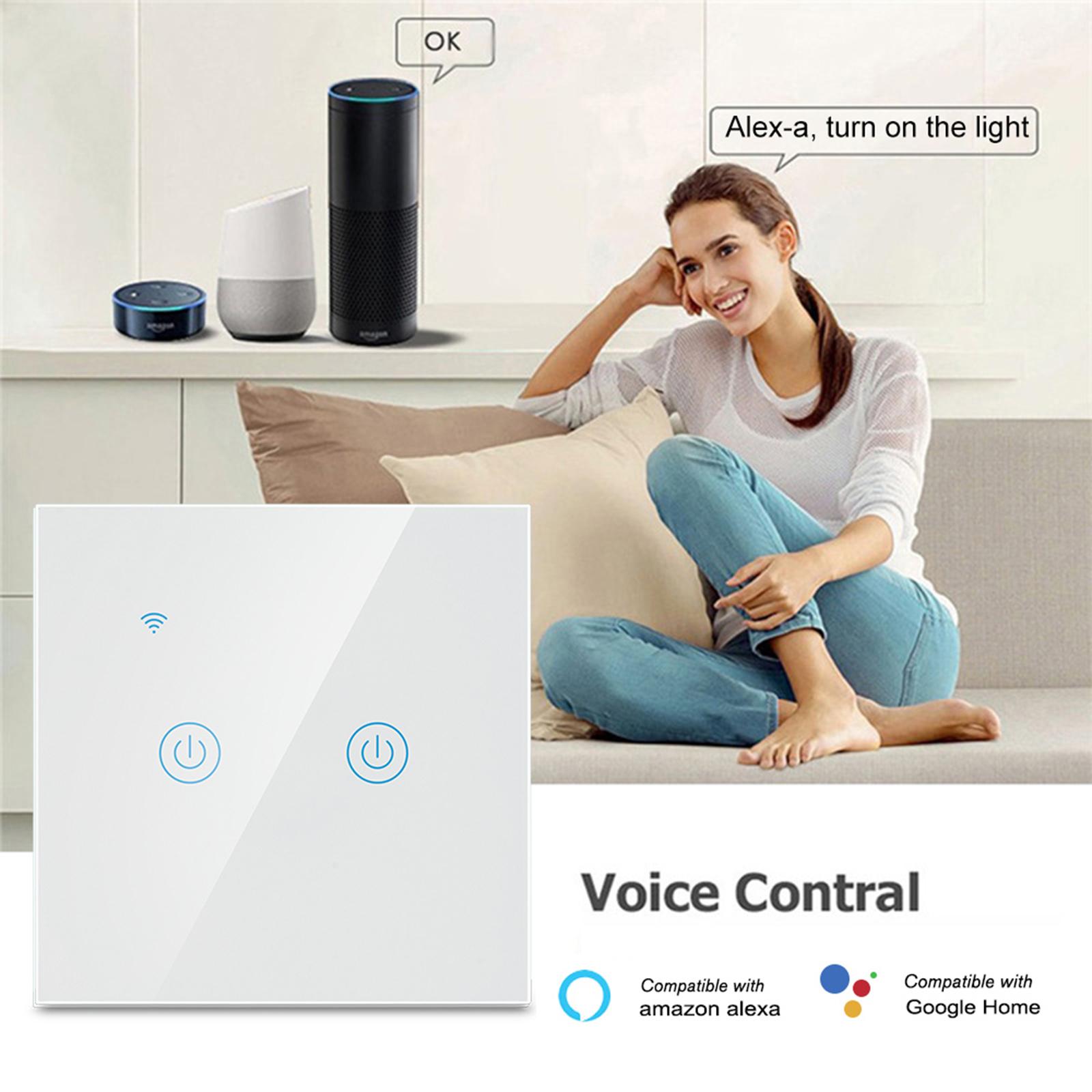 Zigbee Smart Light Switch eWelink APP Remote Control EU Wall Touch Switch Compatible with Alexa Google Home for Voice Control