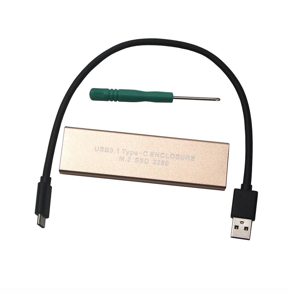Hard Disk Case Enclosure M.2 NGFF SSD to USB 3.1 Type-C Converter Adapter