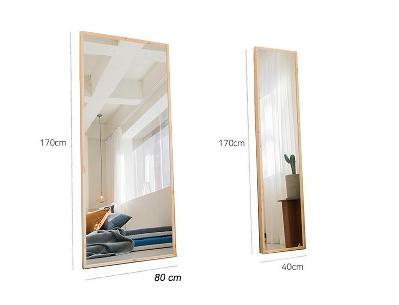 [SIZE70x1M7] GƯƠNG SOI TOÀN THÂN CÓ CHÂN ĐỨNG MÀU TỰ NHIÊN - STANDING MIRROR NATURAL- 70CM