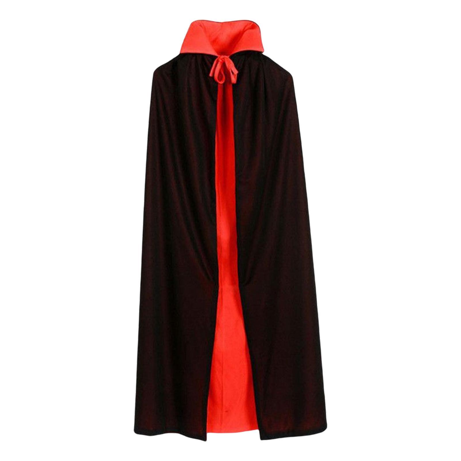 Gothic Halloween Cloak, Wizard 150cm Devil Cape for Women Fancy Dress Adults Unisex