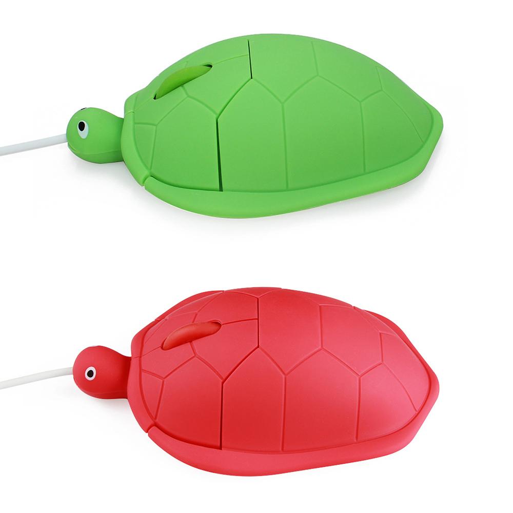 Turtle Shape Wired Mouse Cute Mini Laptop Mouse 1600 DPI Optical Sensor/3 Buttons/Ergonomic Design/USB Powered Computer