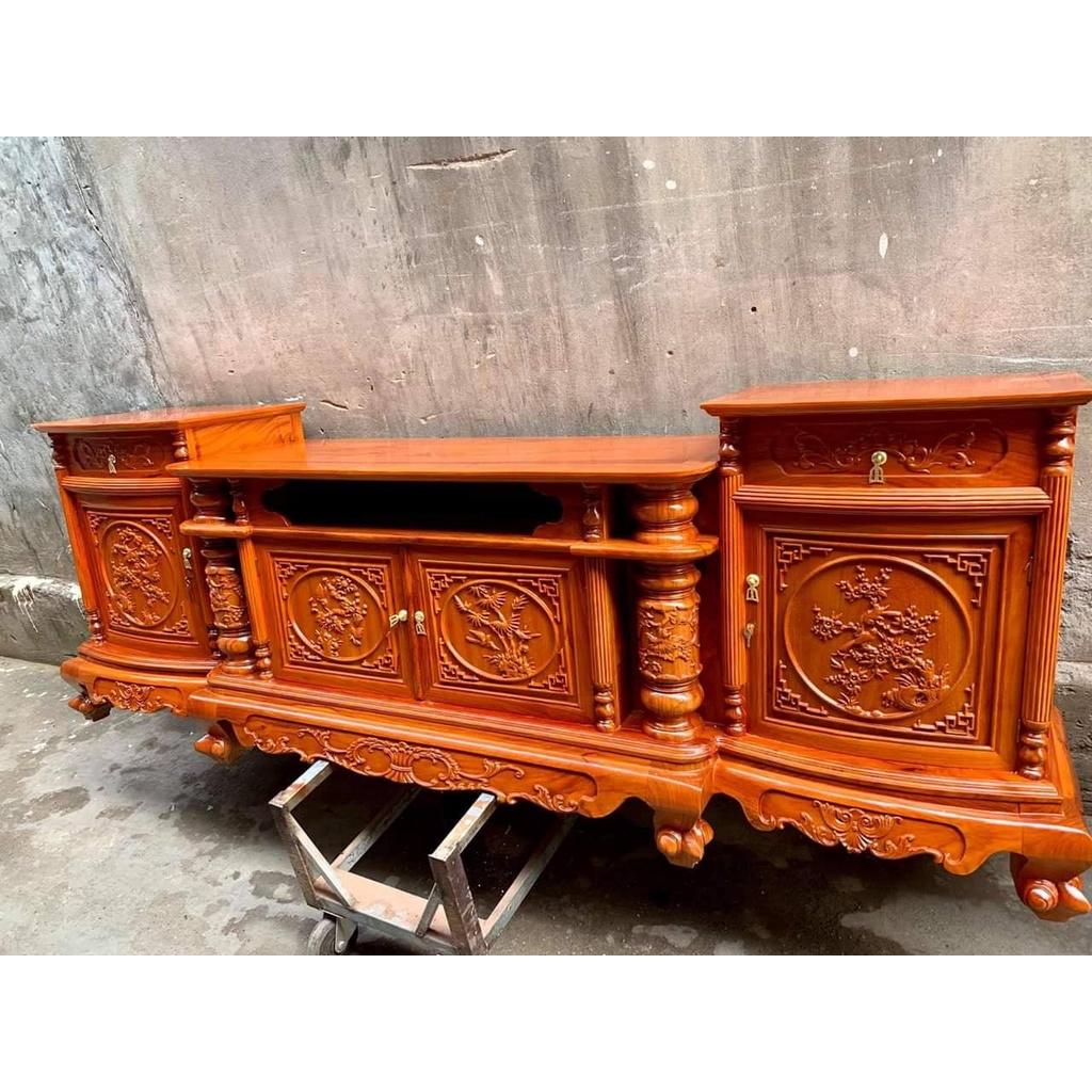 Kệ Tivi đẹp gỗ hương đá - kệ sừng trâu