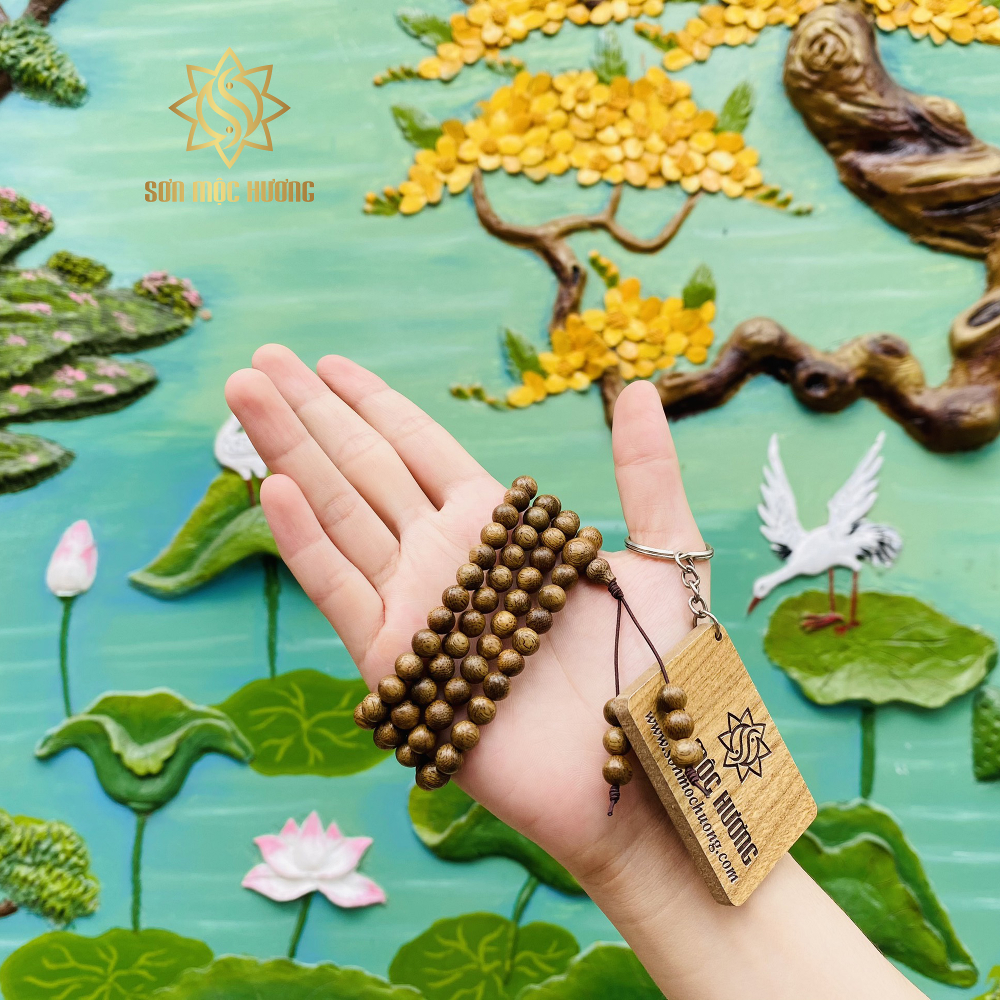 [TẶNG 1 MÓC KHÓA SƠN MỘC HƯƠNG] Vòng tay trầm hương phong thủy 108 hạt nam nữ Sơn Mộc Hương từ trầm tốc tự nhiên giúp mang lại may mắn, bình an và tài lộc cho người đeo
