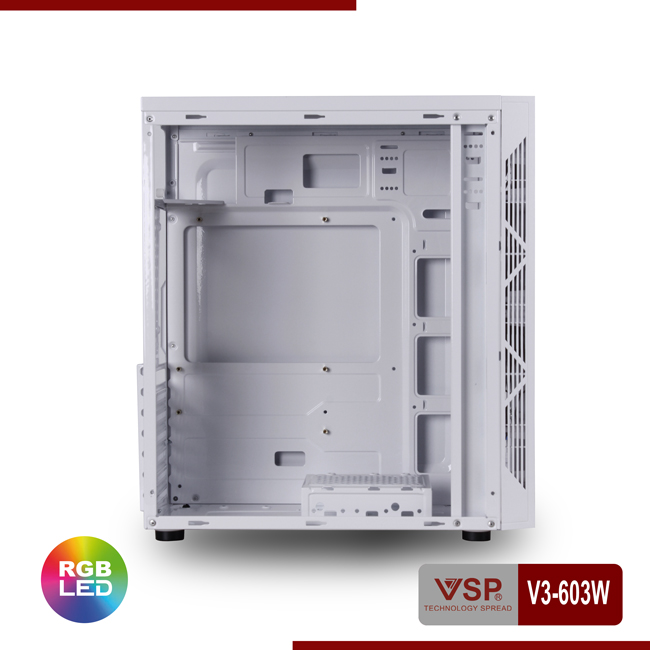 Vỏ Case Máy Tính VSP V3-603W White (Màu Trắng) - Hàng Chính Hãng