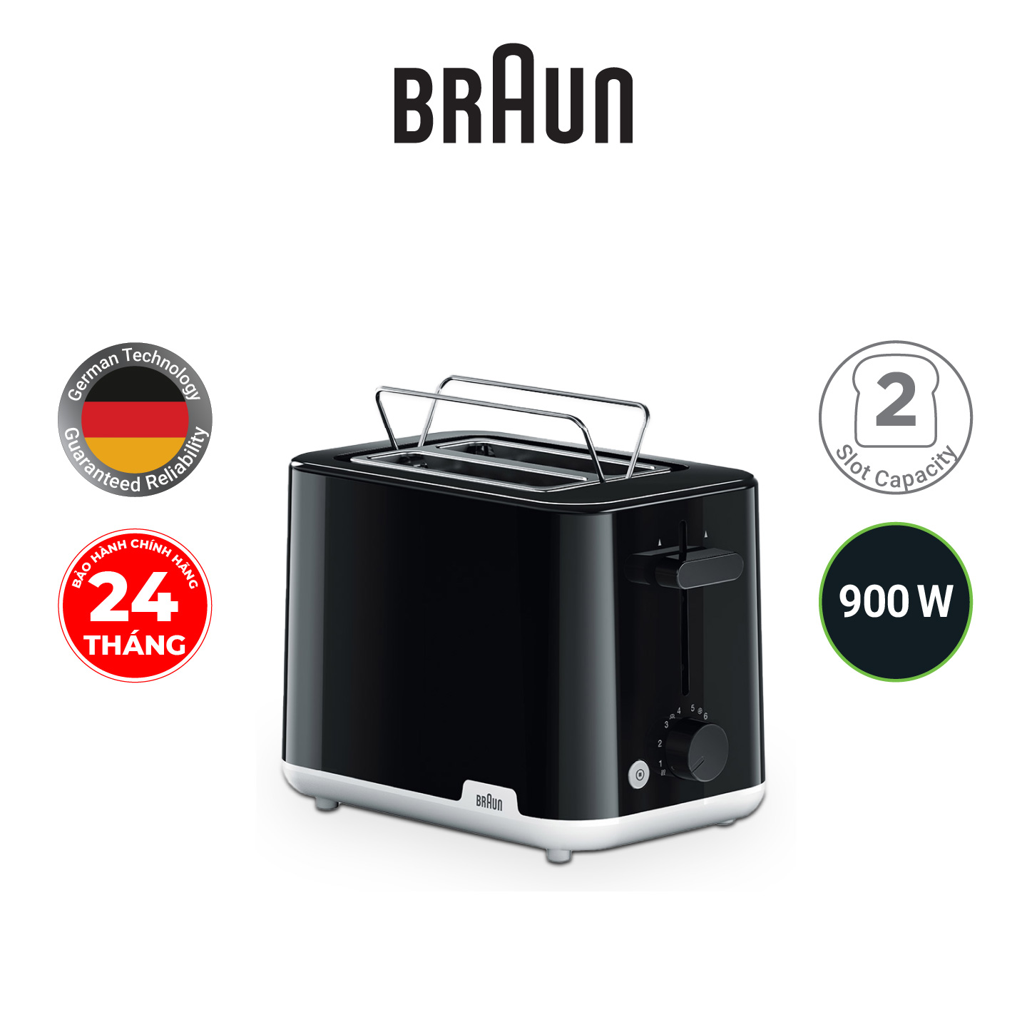 Máy nướng bánh mì Braun HT1010BK-Hàng chính hãng