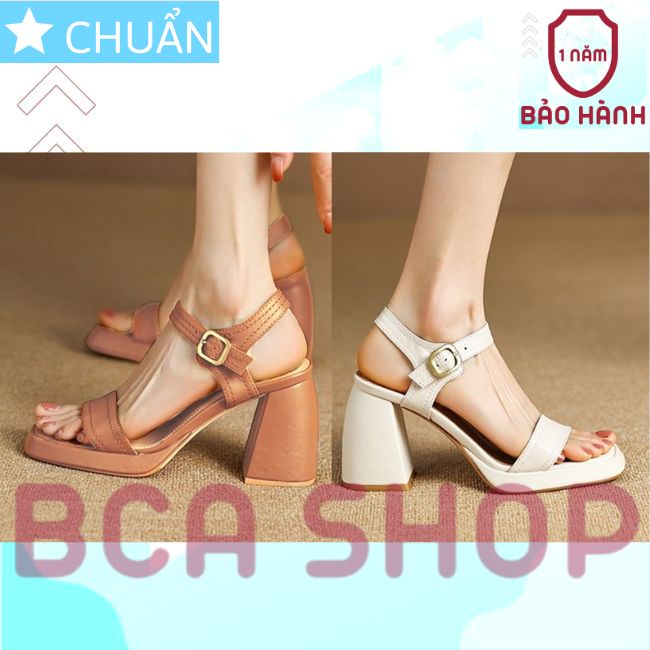 Giày cao gót nữ hở mũi cao 8 phân RO468 ROSATA tại BCASHOP quai sau cài ôm cổ chân - màu trắng