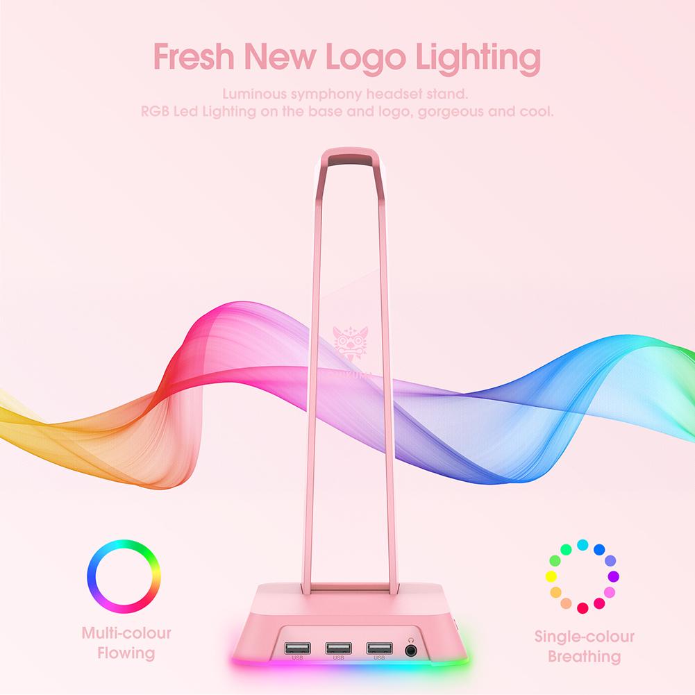 Hiển thị tai nghe là viết tắt của Onikuma ST-2 với 2 phụ kiện lưu trữ bàn tai nghe của USB Audio Port Audio Hỗ trợ bàn điện thoại