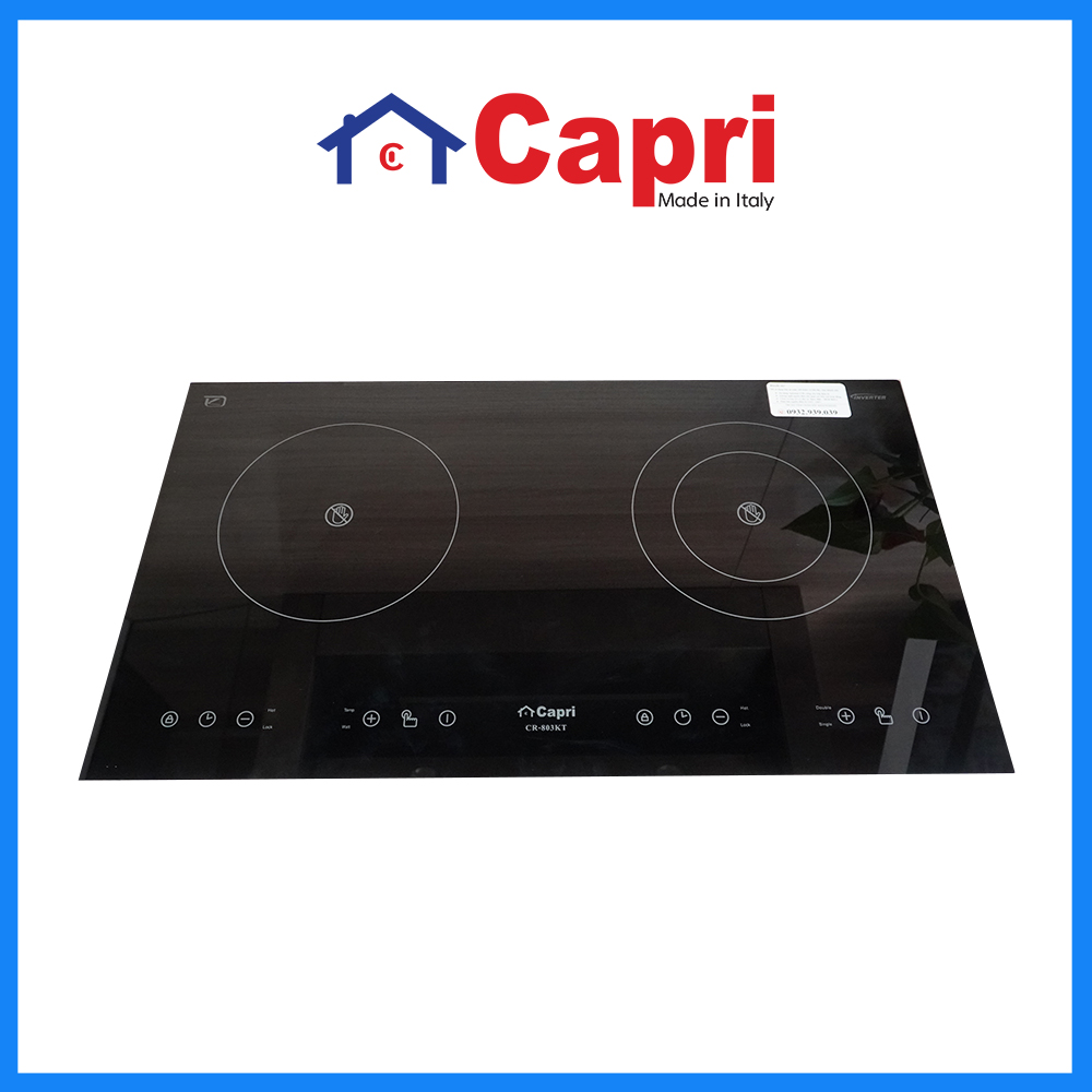 Bếp hồng ngoại đôi Capri CR-803KT NEW | Hàng chính hãng | Nhập khẩu Malaysia | Thiết kế bo viền kim loại sang trọng New Version 2022