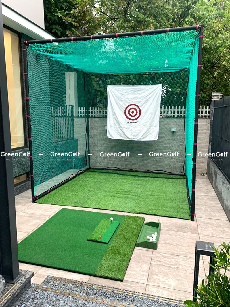 Combo Tập Swing Golf Trọn Bộ Gồm Khung Lưới + Tâm Phát Bóng + Thảm Swing + Thảm Cỏ Lót Sàn + Khay Bóng