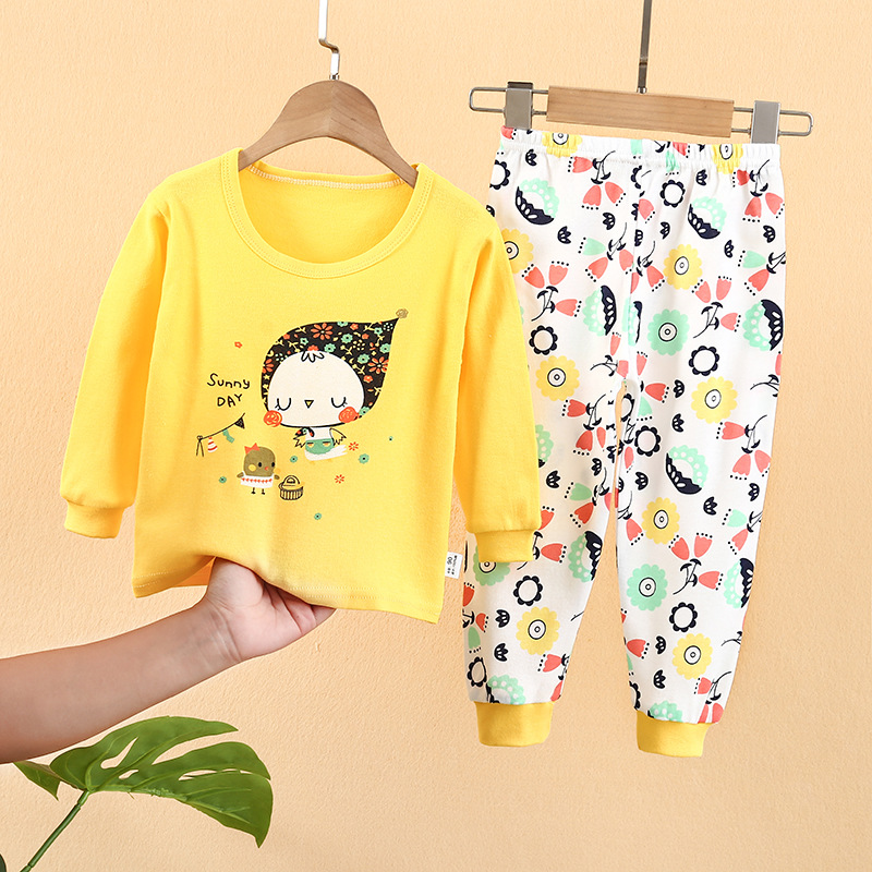 Đồ ngủ cho bé Easy Baby, đồ bộ dài tay bé gái chất vải cotton từ 7-18kg