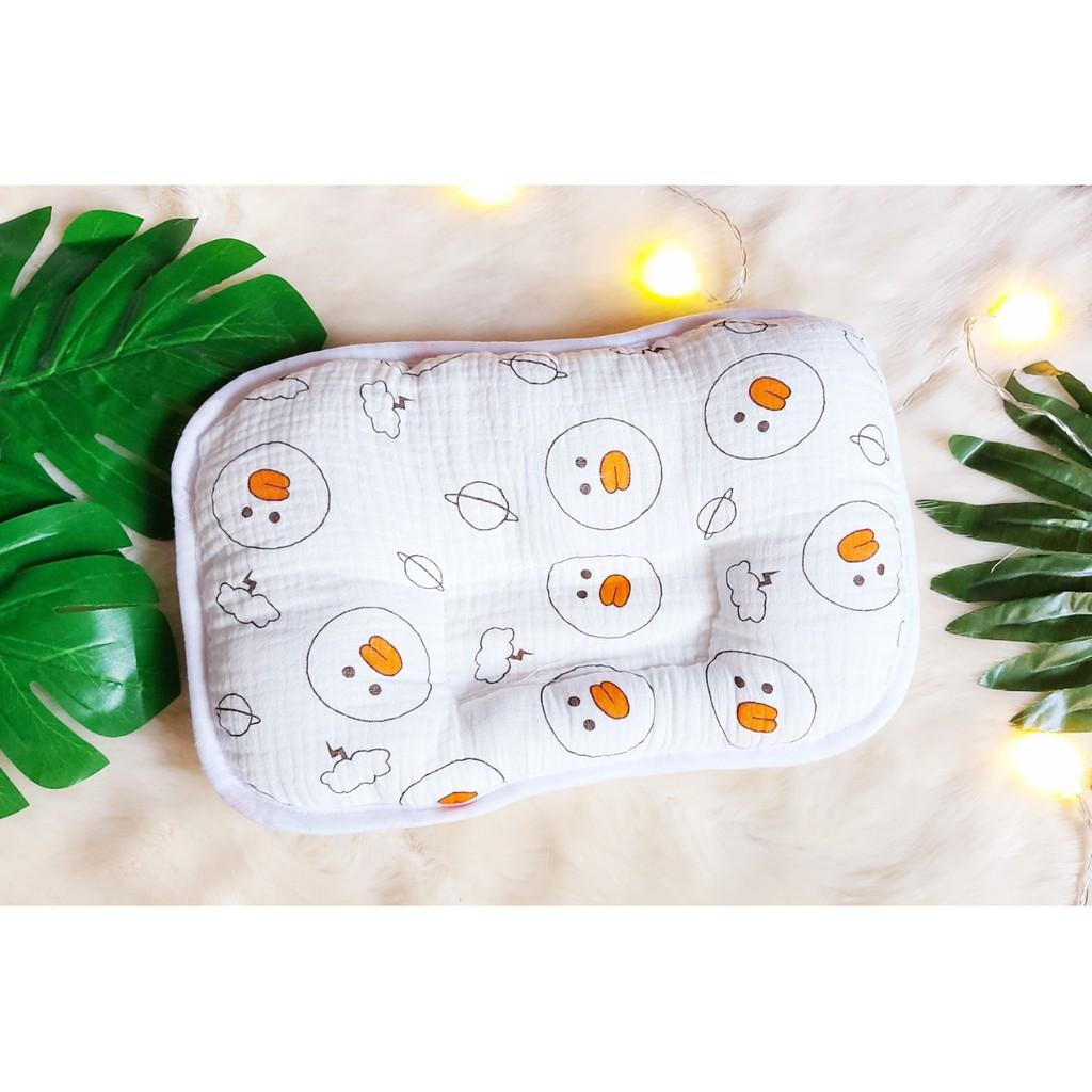Gối xô nhăn cotton, gối xô xuất Hàn cho bé sơ sinh