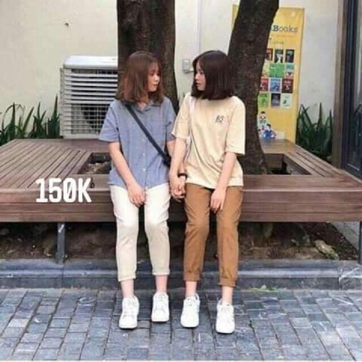 Quần baggy kaki lưng chun cúc giả (kèm ảnh thật