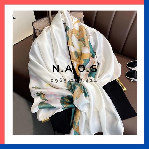 Khăn choàng lụa dài đi biển, đi du lịch- Khăn lụa satin nữ thời trang dáng dài 90x180 quàng cổ-NAO06