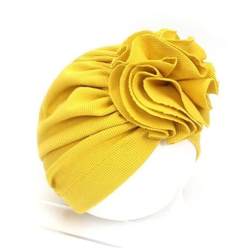 Nón turban xếp hoa chất thun gân cho bé