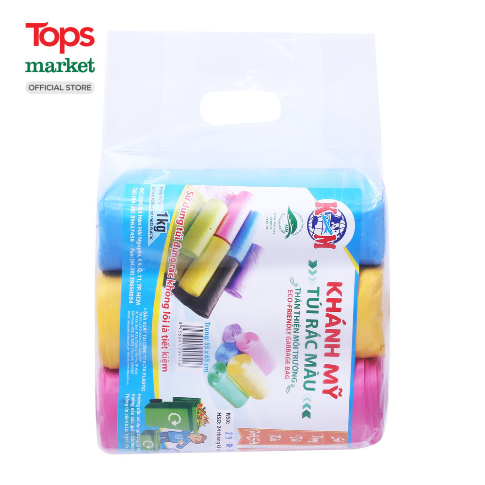 Lô 3 Túi Rác Màu Khánh Mỹ 5565Cm