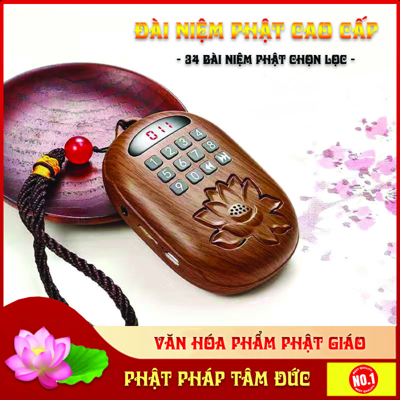 Máy niệm phật, đài niệm phật hình hoa sen tiện dụng, âm thanh trầm ấm - Tặng kèm sạc androi