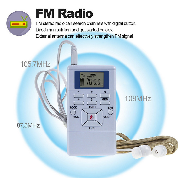 Máy Radio Bỏ Túi Dual Channel, LCD Stereo - Home and Garden