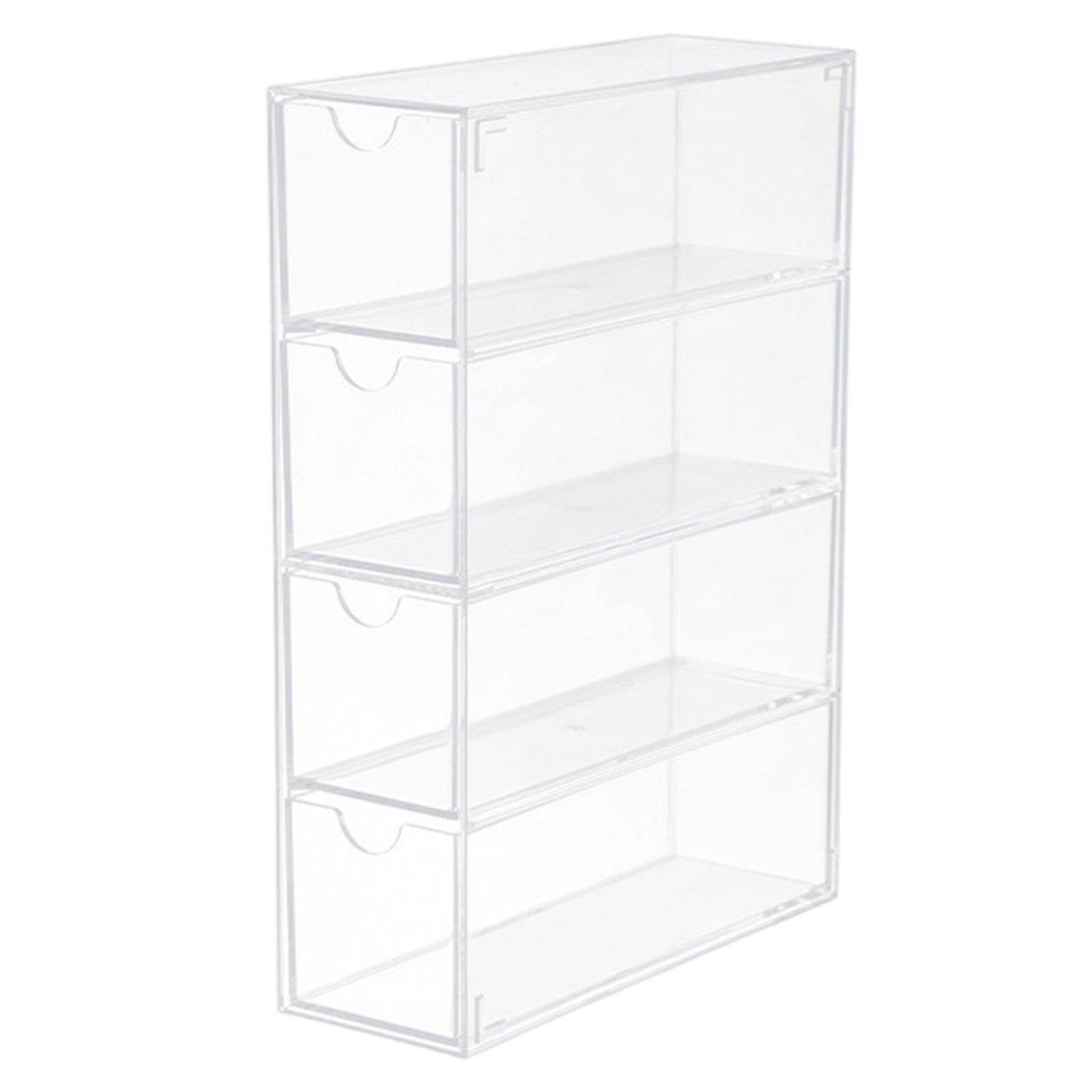 Makeup Organizer Acrylic 4 Drawers Clear Display for Countertops Office Bathroom