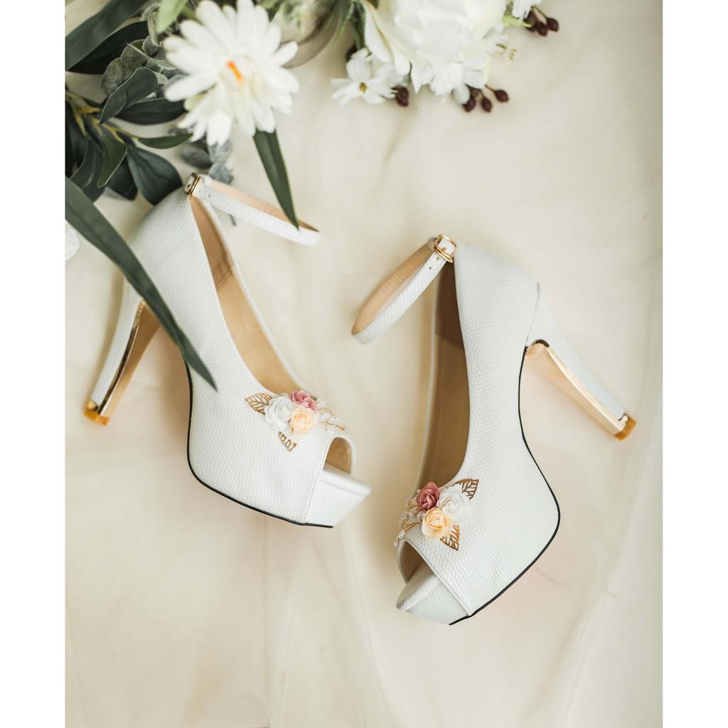 GIÀY CƯỚI - GIÀY CÔ DÂU BEJO H87 3 HOA, BABY - WEDDING SHOES