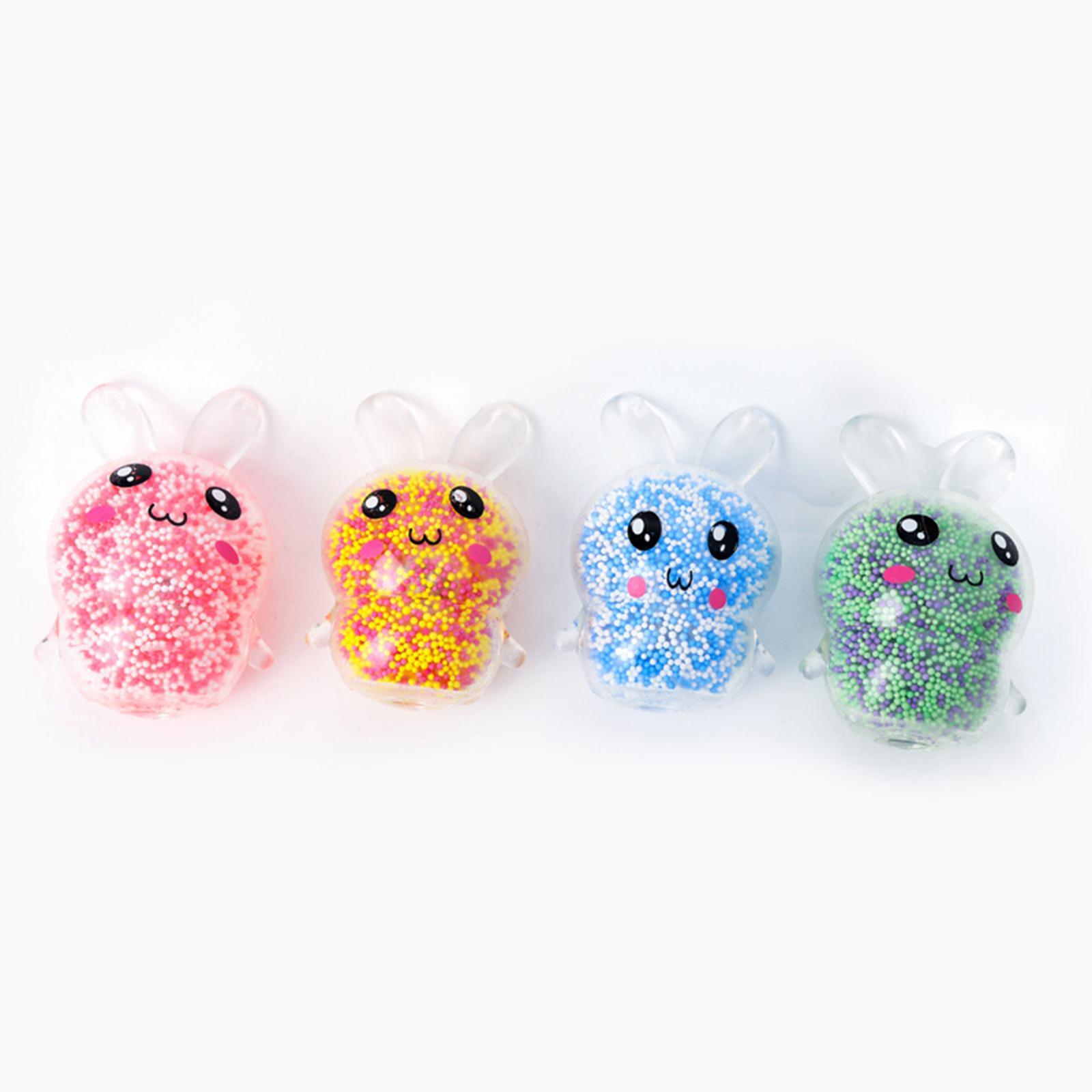 4x Easter Bunny Relaxing Toy with Night Light for Office Goodie Bag Filler