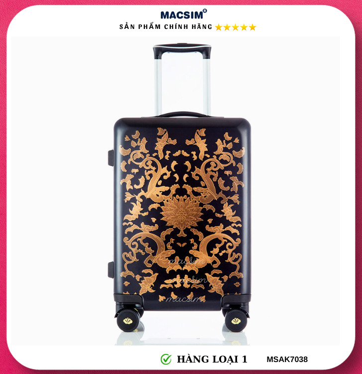 Vali cao cấp Macsim Aksen hàng loại 1 MSAK7038 cỡ 20 inch màu đen màu đỏ