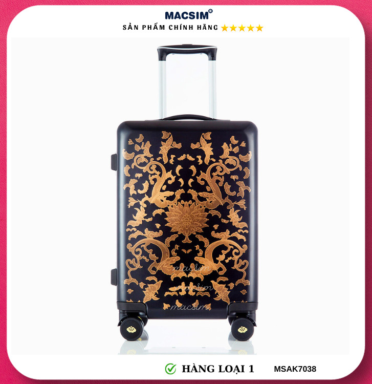 Vali cao cấp Macsim Aksen hàng loại 1 MSAK7038H cỡ 20 inch màu Black, Red -  Black