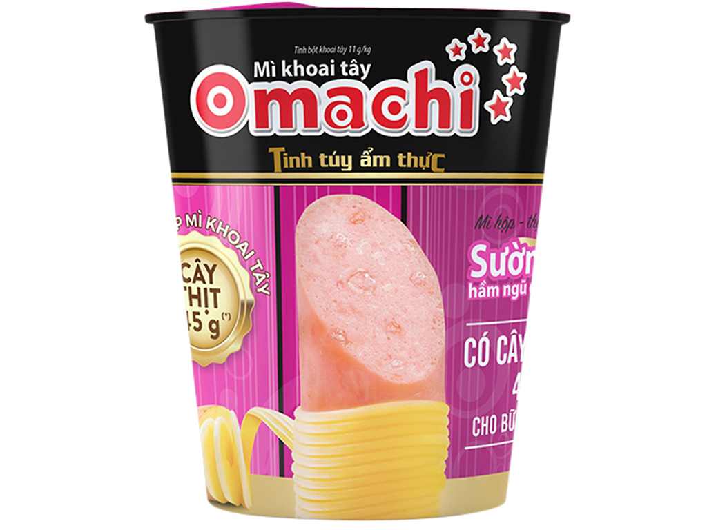 Thùng 24 ly mì khoai tây Omachi sườn hầm ngũ quả 113g