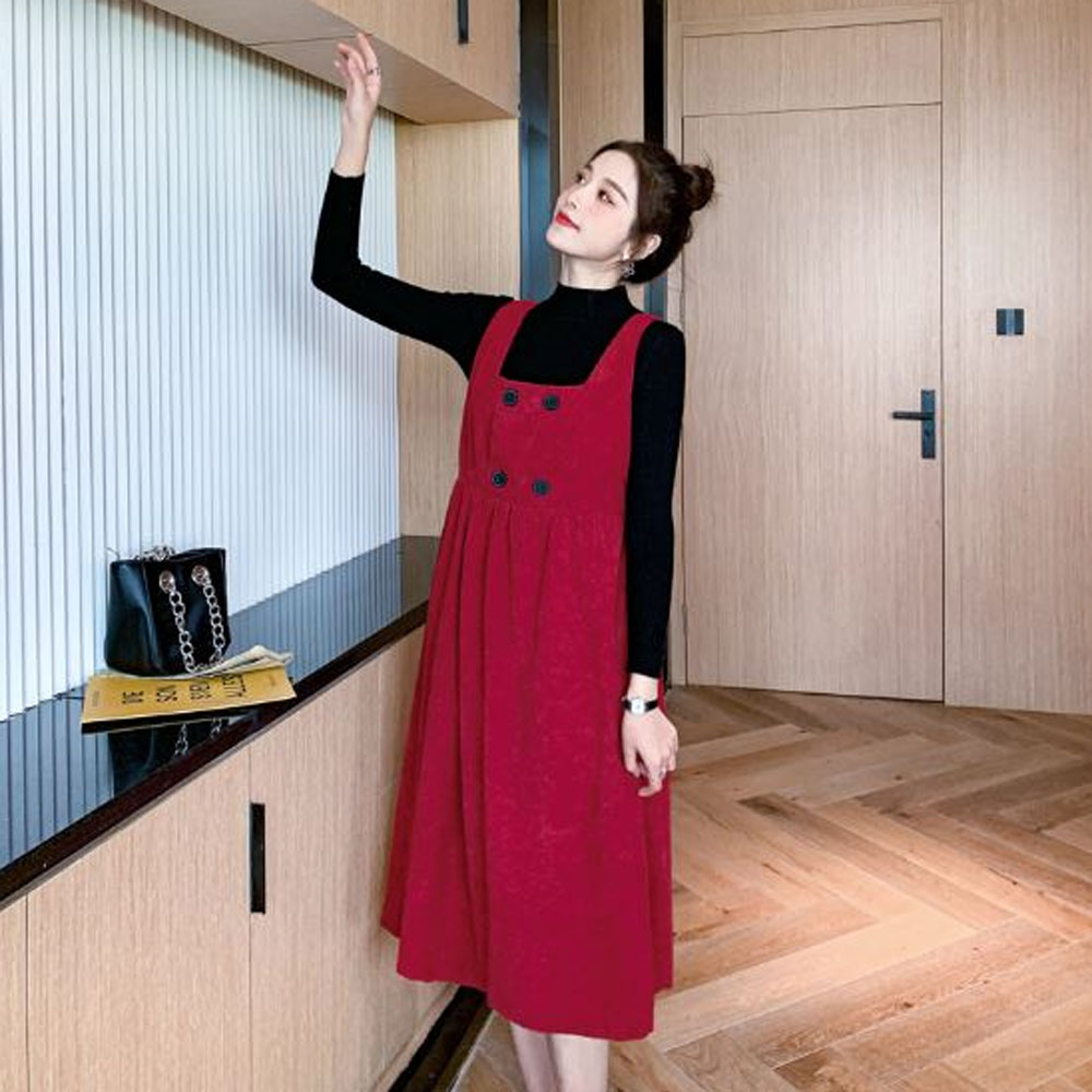 Sét Yếm Bầu Công Sở Dự Tiệc Cao Cấp Azuno AZ1012 Chất Liệu Nhung Ép