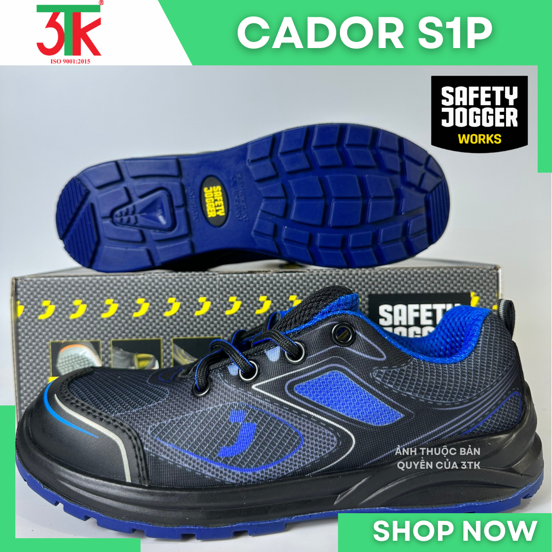 Giày Bảo Hộ lao động Safety Jogger CADOR S1P Trọng lượng nhẹ , Chống Dập Ngón, Chống Trơn Trượt, Chống đâm xuyên , Chống va đập