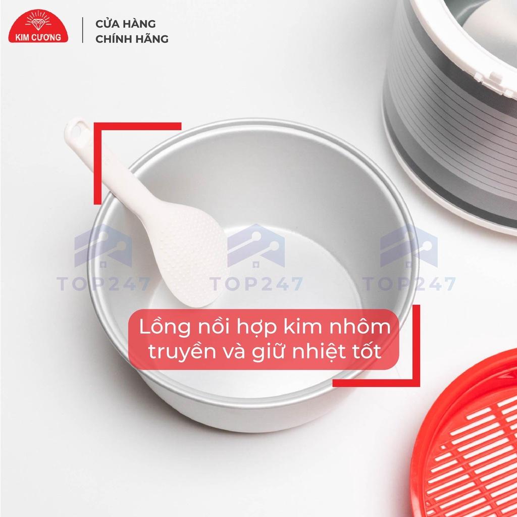 Nồi Cơm Điện Kim Cương 1.2 Lít Nắp Gài Không Chống Dính - Hàng Chính Hãng