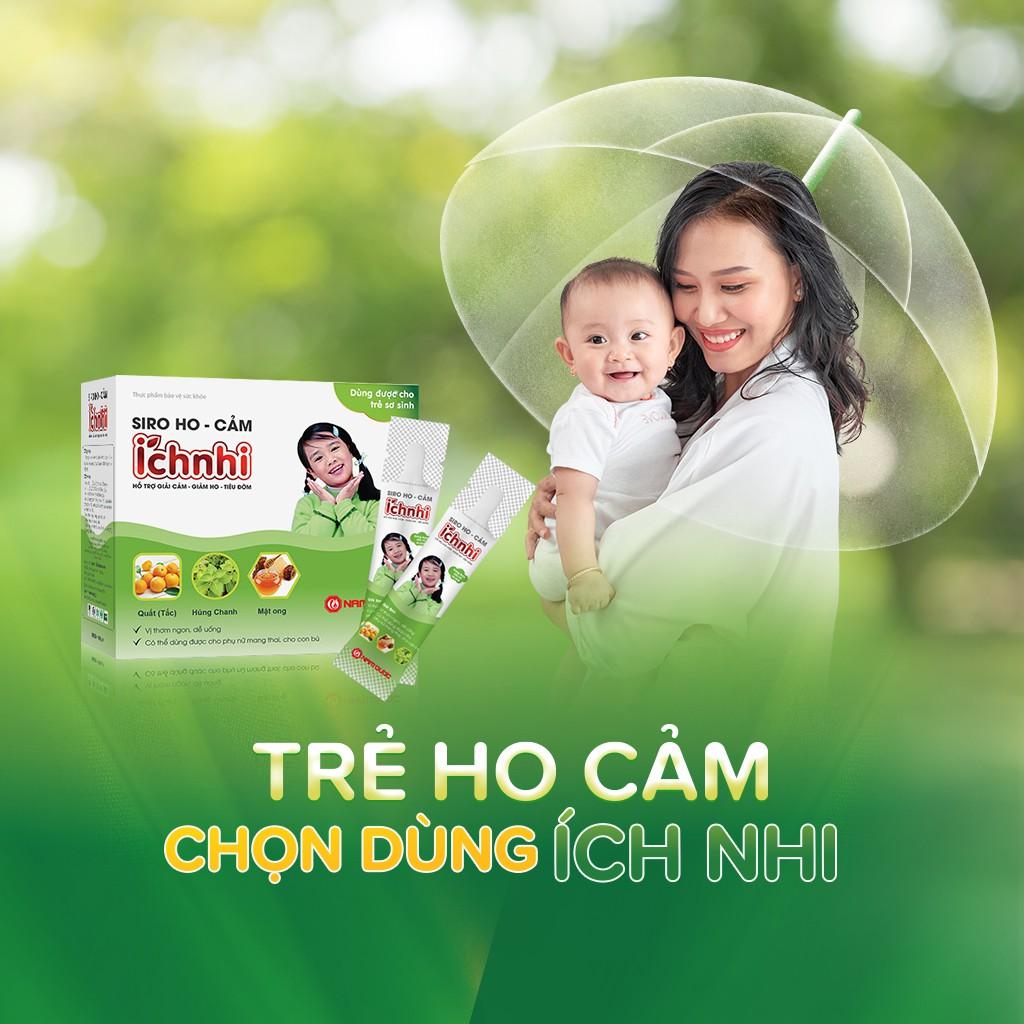 Siro ho cảm Ích Nhi hộp 30 gói x 5ml hỗ trợ giải cảm, hỗ trợ giảm ho, sổ mũi, hỗ trợ tiêu đờm,